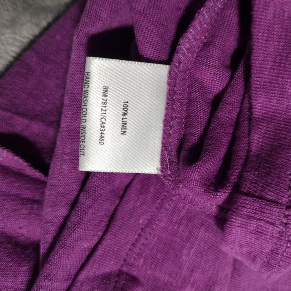 EILEEN FISHER Tank Top L Linen Jersey Sequin Embellished Scoop Neck Purple - Picture 5 of 7
